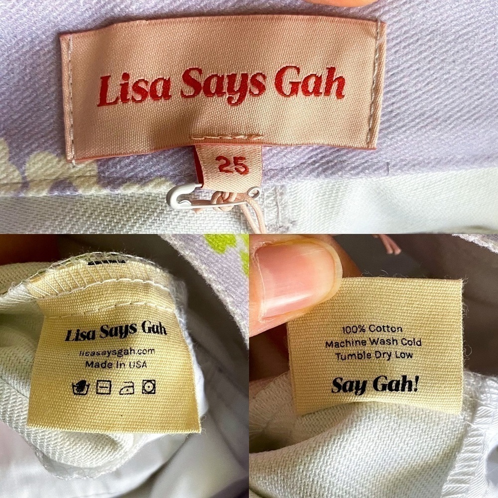 LSG Jean UO Exclusive Printed Robyn Yin Yang Floral Peace Lavender Retro 25 NWT - Picture 3 of 7
